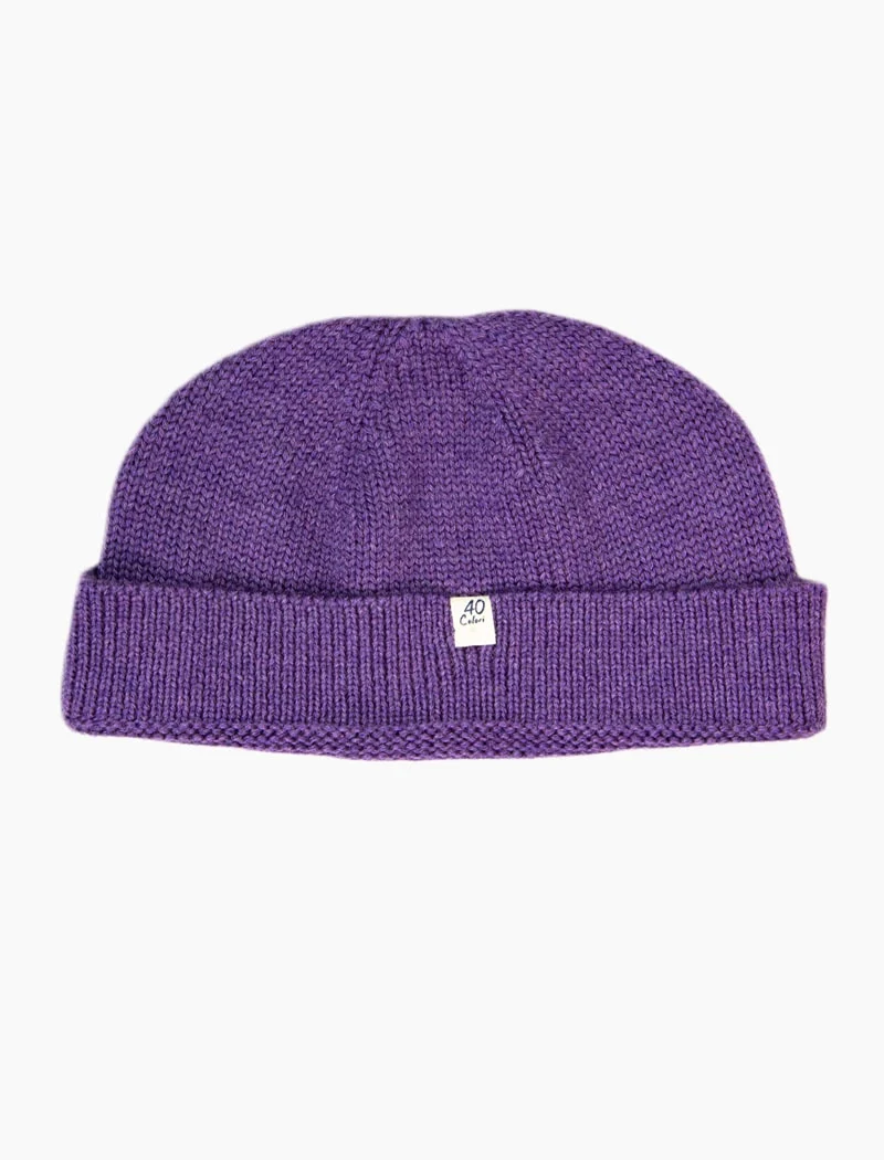 Purple Solid Wool Fisherman Beanie