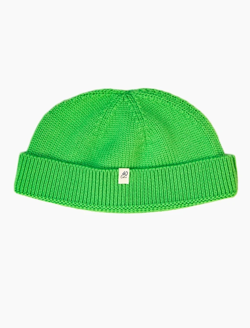 Grass Green Solid Wool Fisherman Beanie