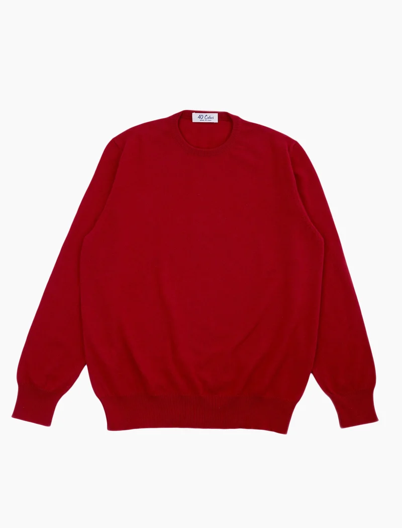 Red Crew Neck Cashmere Jumper