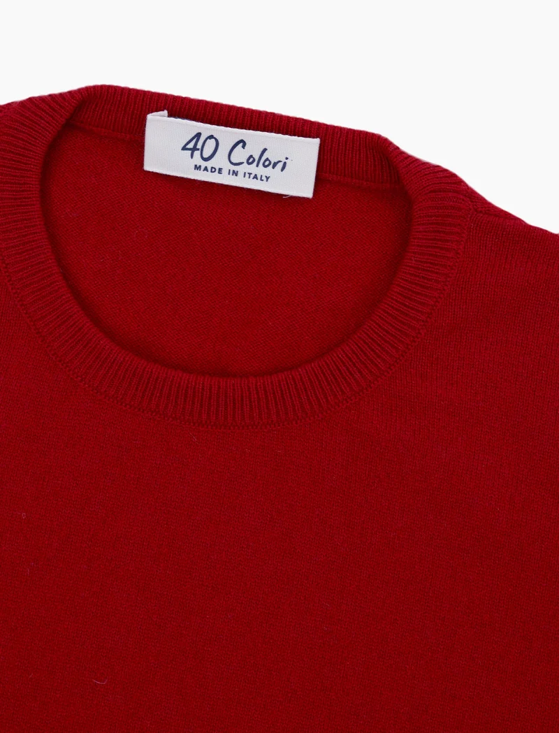 Red Crew Neck Cashmere Jumper