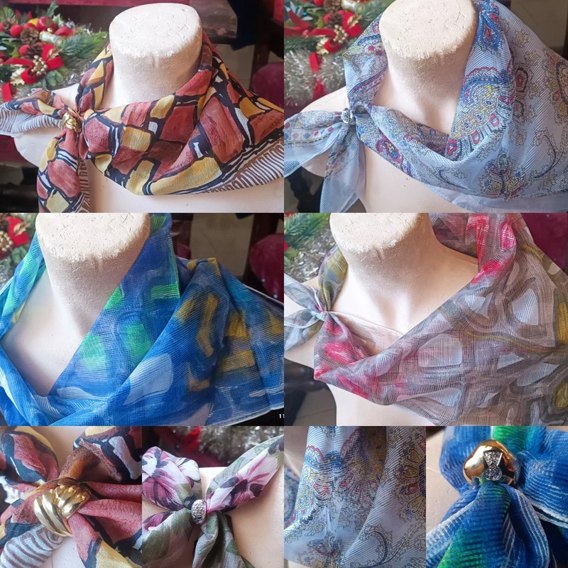 Foulard vintage con ferma foulard in rodio. 150 g.