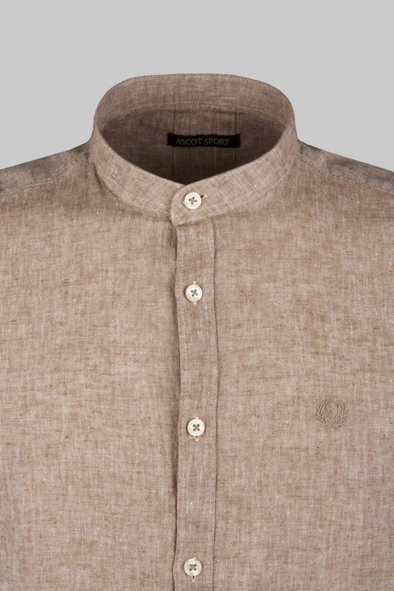 Camicia misto lino collo corea