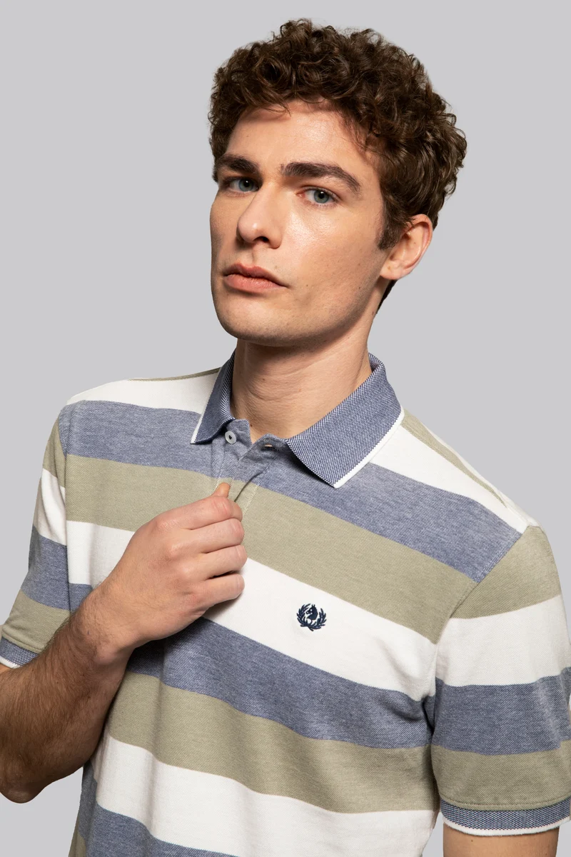 Polo in cotone due toni