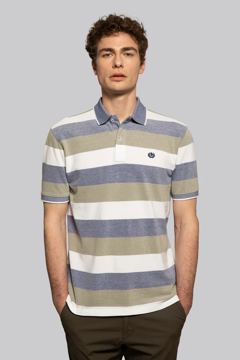 Polo in cotone due toni