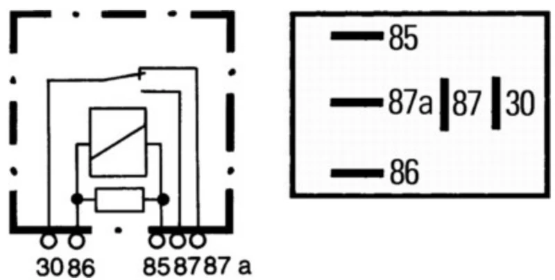 Micro relè di commutazione Hella 12V 5 pin con resistenza / 35A