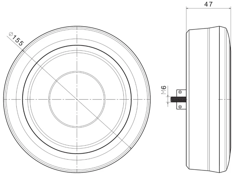 Alloggiamento per fanale posteriore a LED rotondo Fristom per FT-313 e FT-314