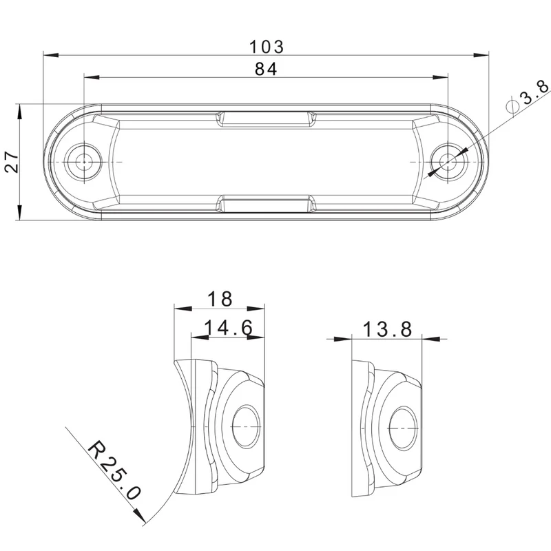 Luce stroboscopica a LED ambra Fristom per il montaggio su barre tonde/un modello di flash