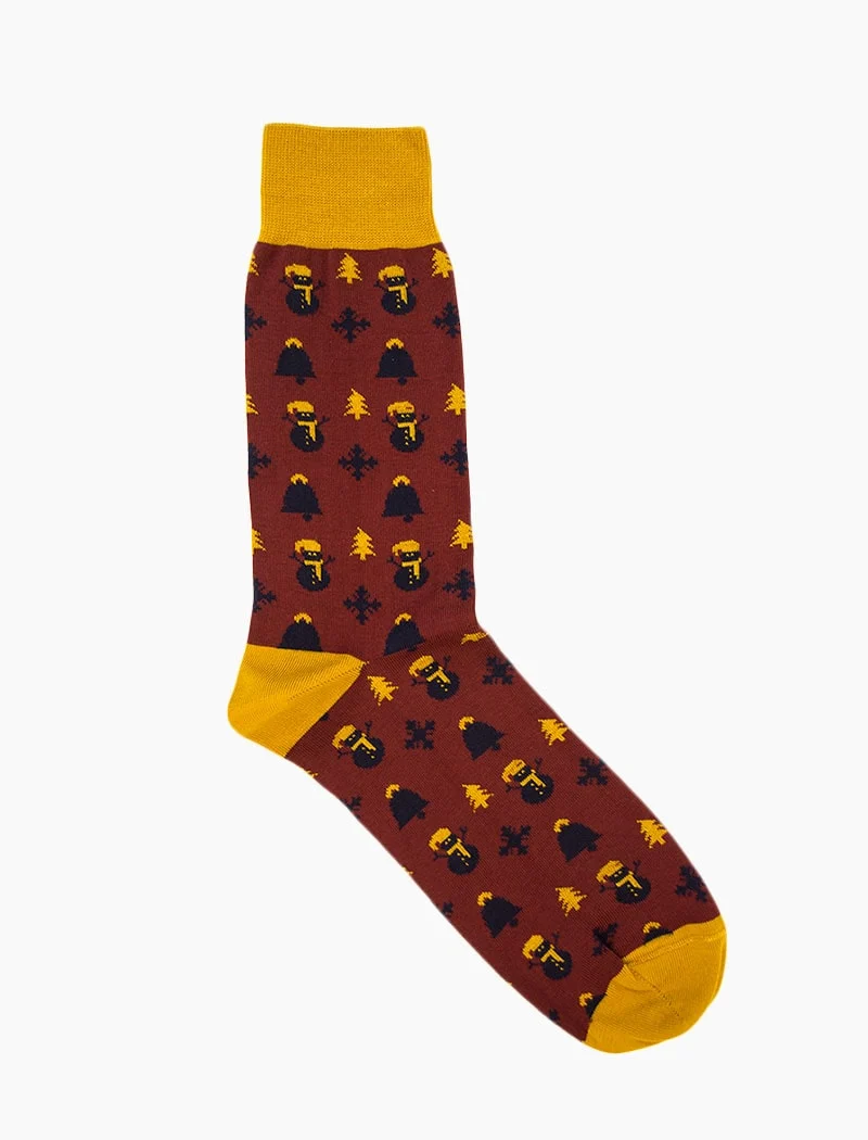 Dark Red Holiday Organic Cotton Socks