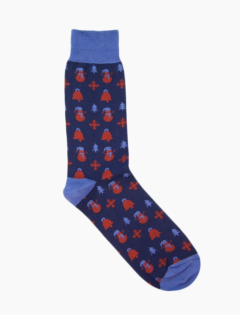 Dark Blue Holiday Organic Cotton Socks