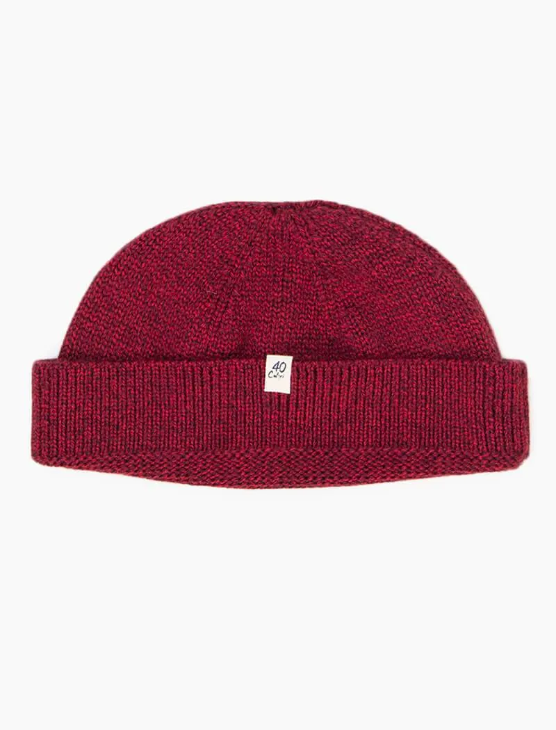Red Mouline Wool Fisherman Beanie