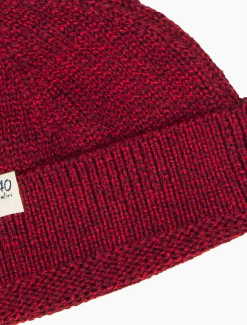 Red Mouline Wool Fisherman Beanie