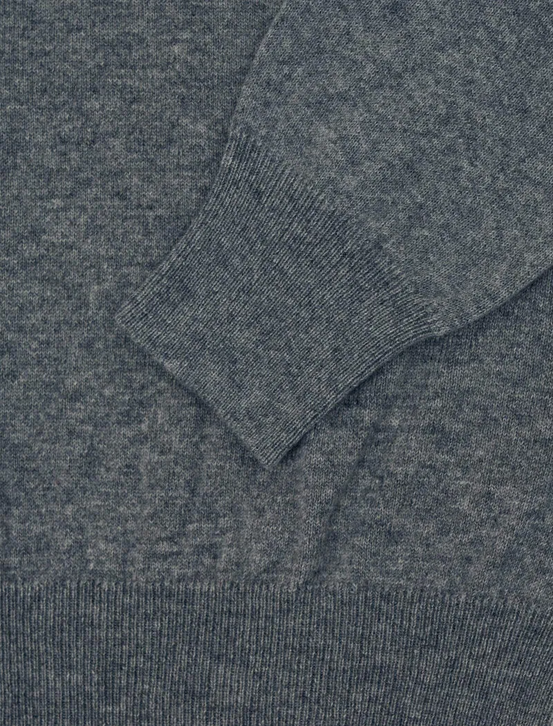 Light Grey V Neck Cashmere Jumper