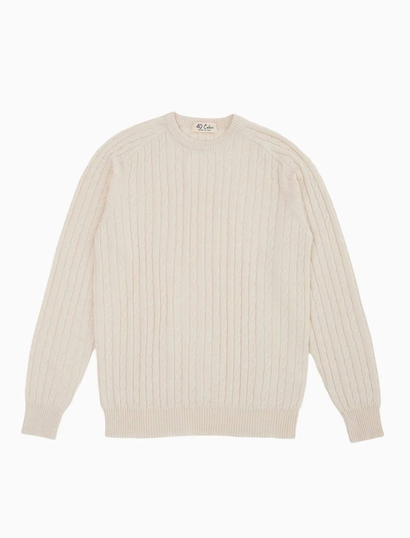 Cream Cable Knit Cashmere Jumper