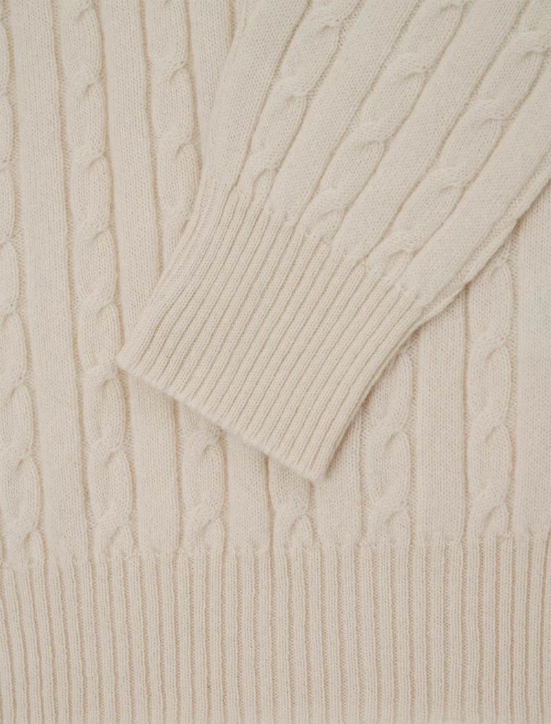 Cream Cable Knit Cashmere Jumper