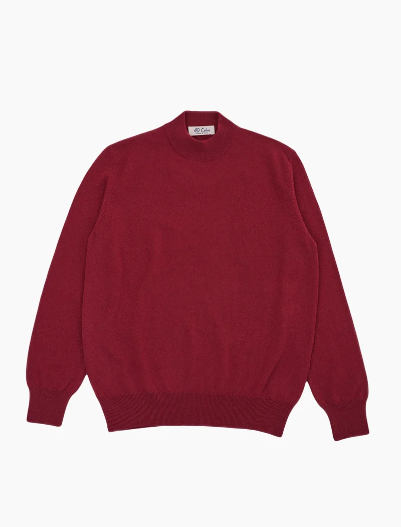 Magenta Mock Neck Cashmere Jumper