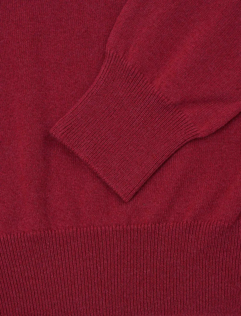 Magenta Mock Neck Cashmere Jumper