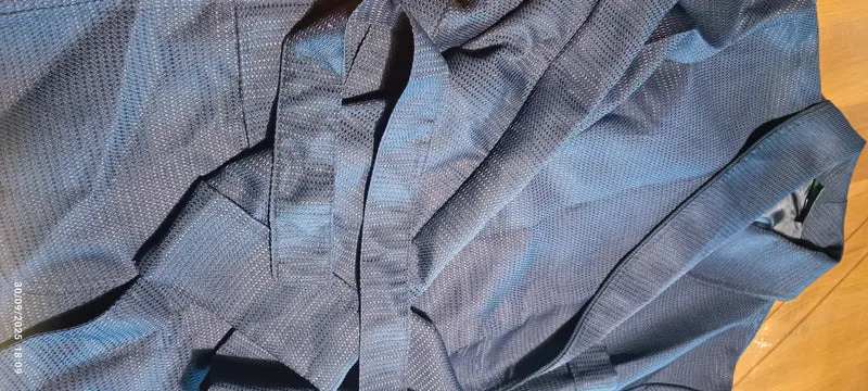 Giacca da camera in microfibra blu, taglia 48. 500g.