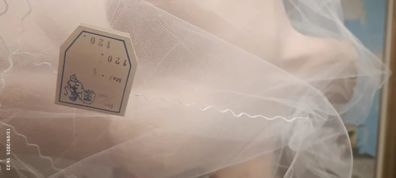 Vintage. Velo in Tulle, cm120 xcm 120, panna, anni cinquanta. 60 g.