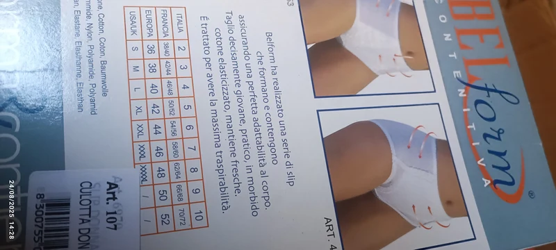 Offerta di dieci culotte Belform contenitive in cotone elasticizzato. Taglia 7, bianche e nere assortite secondo disponibilità. 450g.