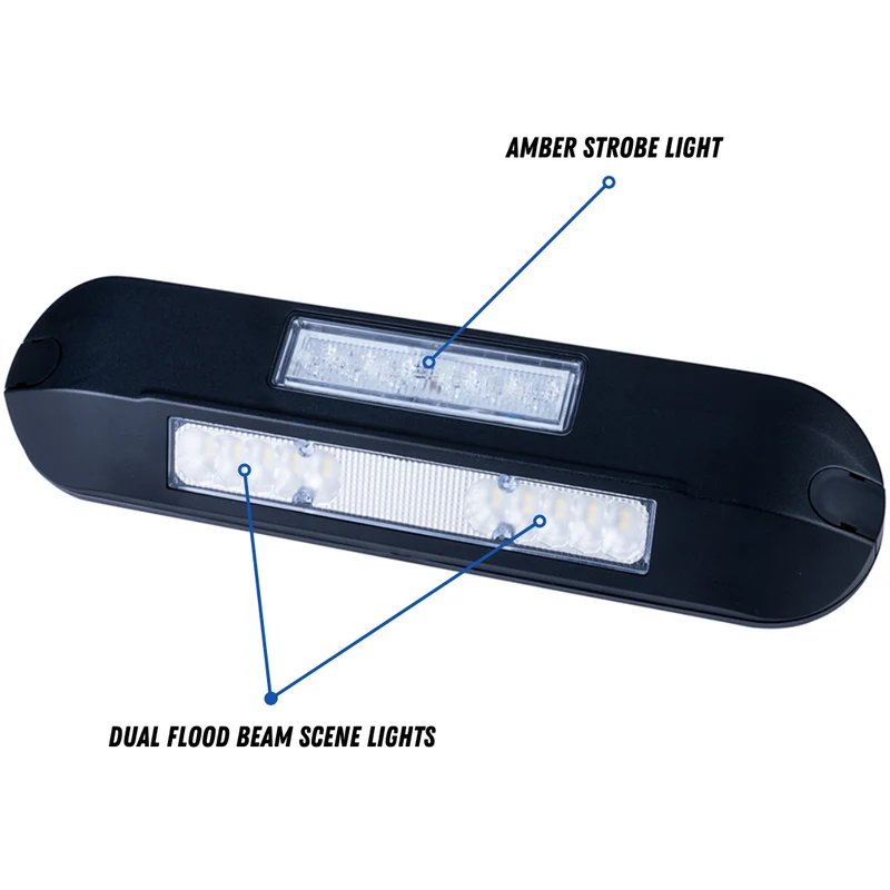 Lampada di scena a LED Horpol con luce stroboscopica di segnalazione pericolo