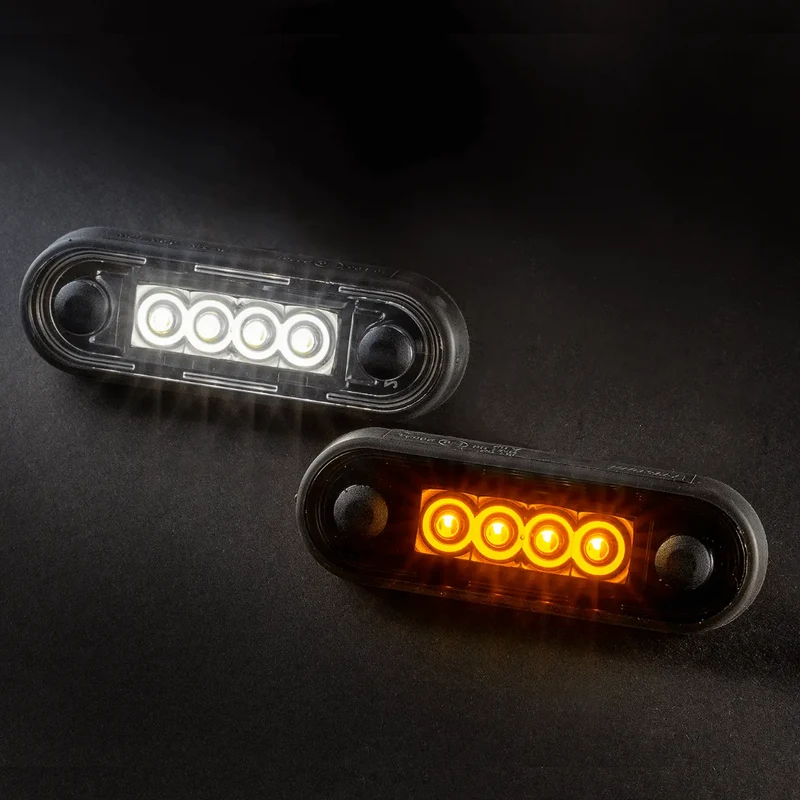Indicatore luminoso a LED Fristom FT-073 BZ - Doppio colore ambra/bianco