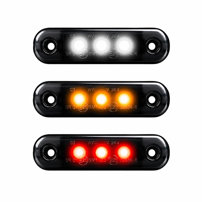 Luce di posizione nera fumé WAS / Lente super scura / 3 LED