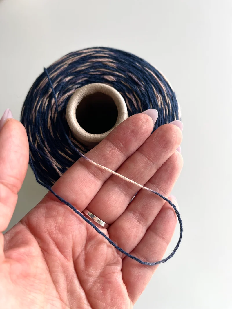 Cotone morbido blu/beige melange