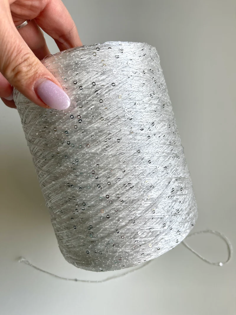 Paillettes Cofil su cono (argento su bianco)