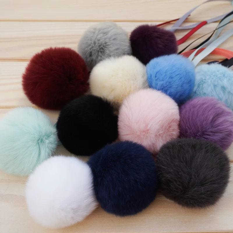 pompon di pelliccia di coniglio