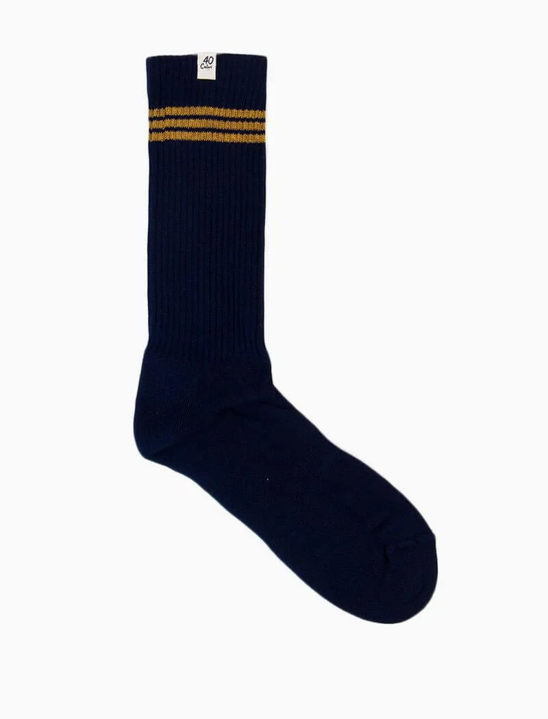 Navy Vintage Sport Organic Cotton Socks