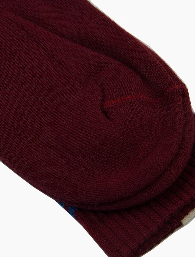 Burgundy Vintage Sport Organic Cotton Socks