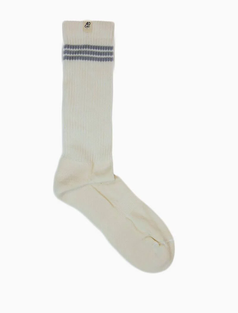 White Vintage Sport Organic Cotton Socks