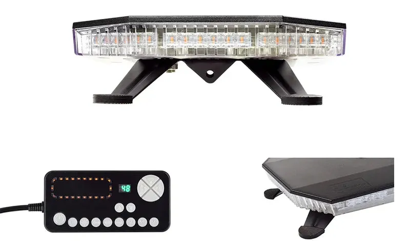 Barra luminosa per tetto con lampeggiante di emergenza a LED / 46 pollici / 1170 mm