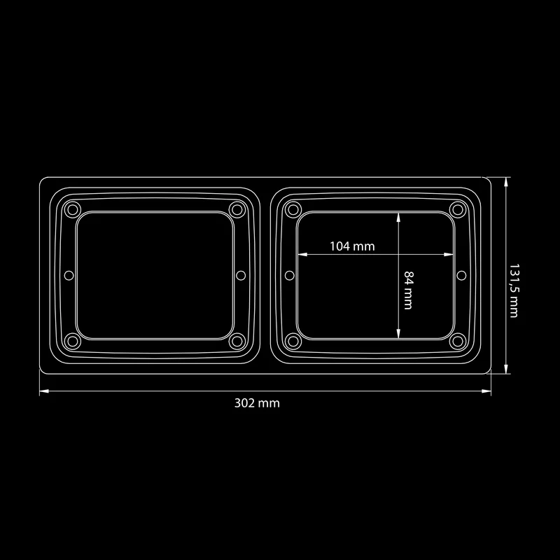 Fili IZE LED Telaio di montaggio doppio / Versione orizzontale a 2 lampade