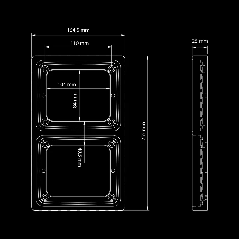 Fili IZE LED Telaio di montaggio doppio / Versione verticale a 2 lampade