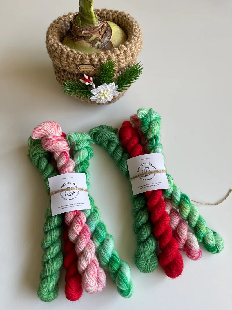 Mini set di gomitoli: edizione natalizia