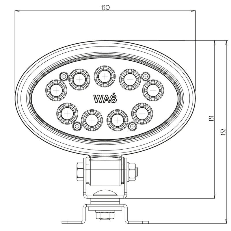Lampada da lavoro a LED ovale WAS W165 / 2000 lumen