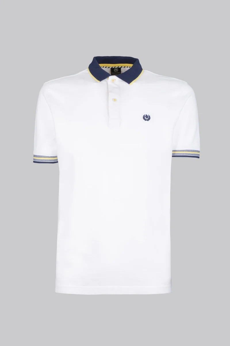 Polo in piquet con sottocollo rigato