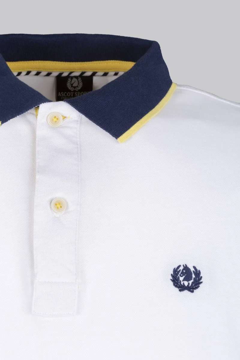 Polo in piquet con sottocollo rigato