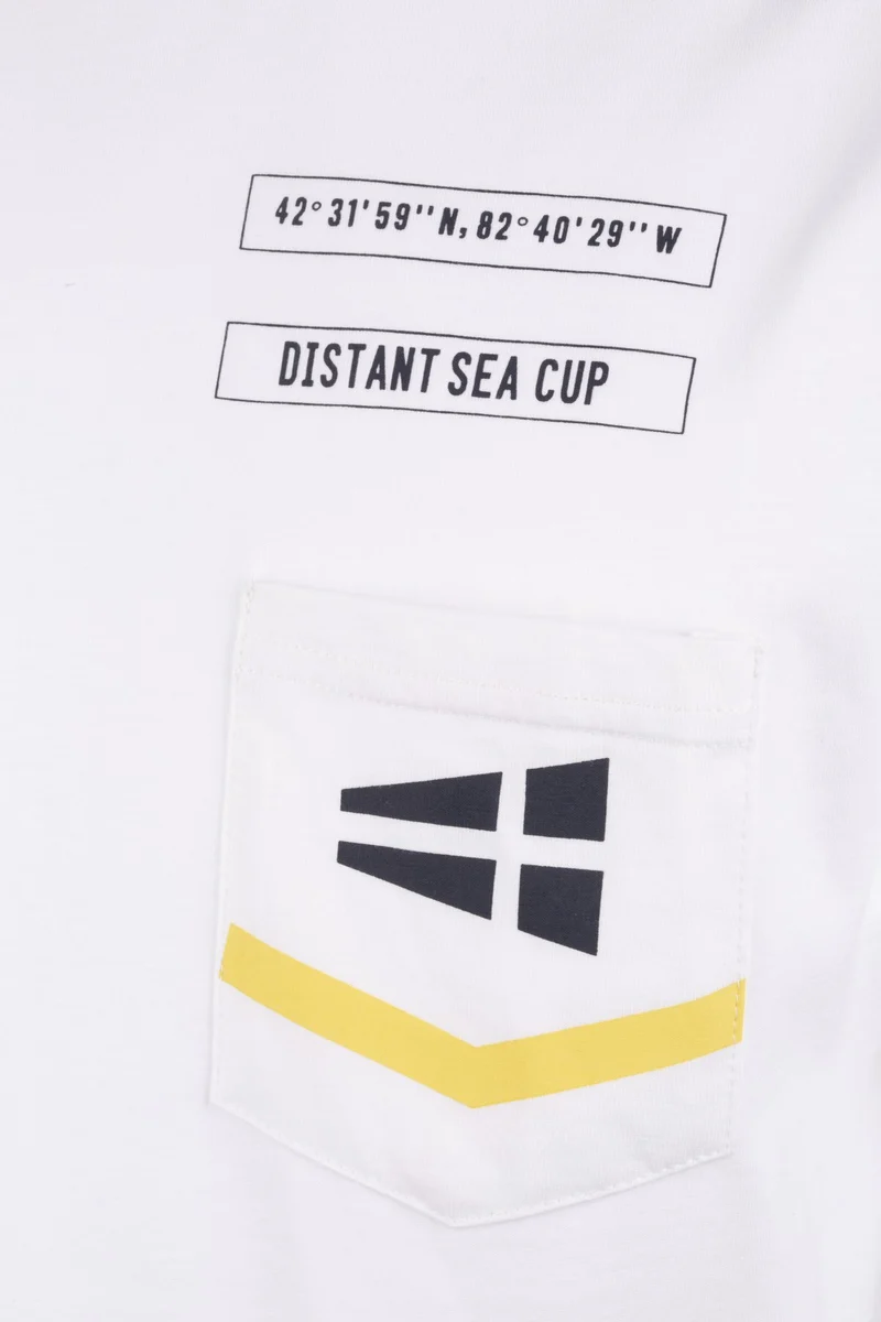 T-Shirt grafica e taschino