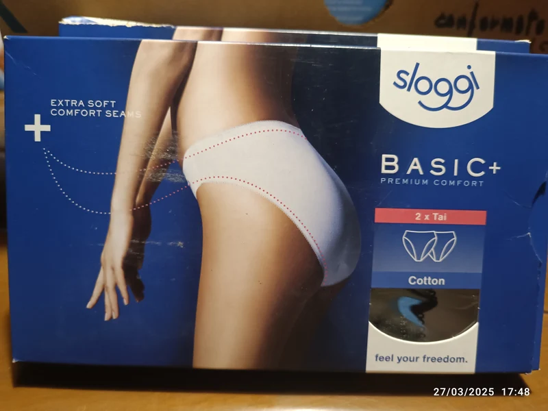 Intimo donna Sloggi Basic Tai confezione da due pezzi, colore nero, misura 5. 100g