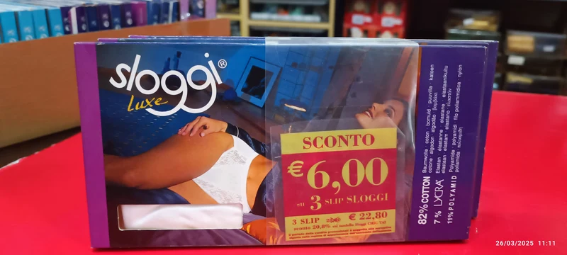 Tre slip Sloggi Tai N Luxe in ulteriore sconto. Taglia 1, colore bianco. 150 g.