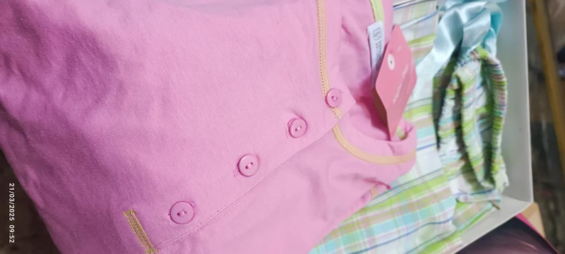 Pigiama primaverile donna Cotonella, pantalone fantasia, taglia 42. 500g.