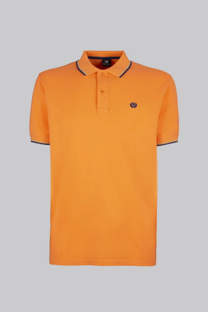 Polo in piquet con stampa sottocollo