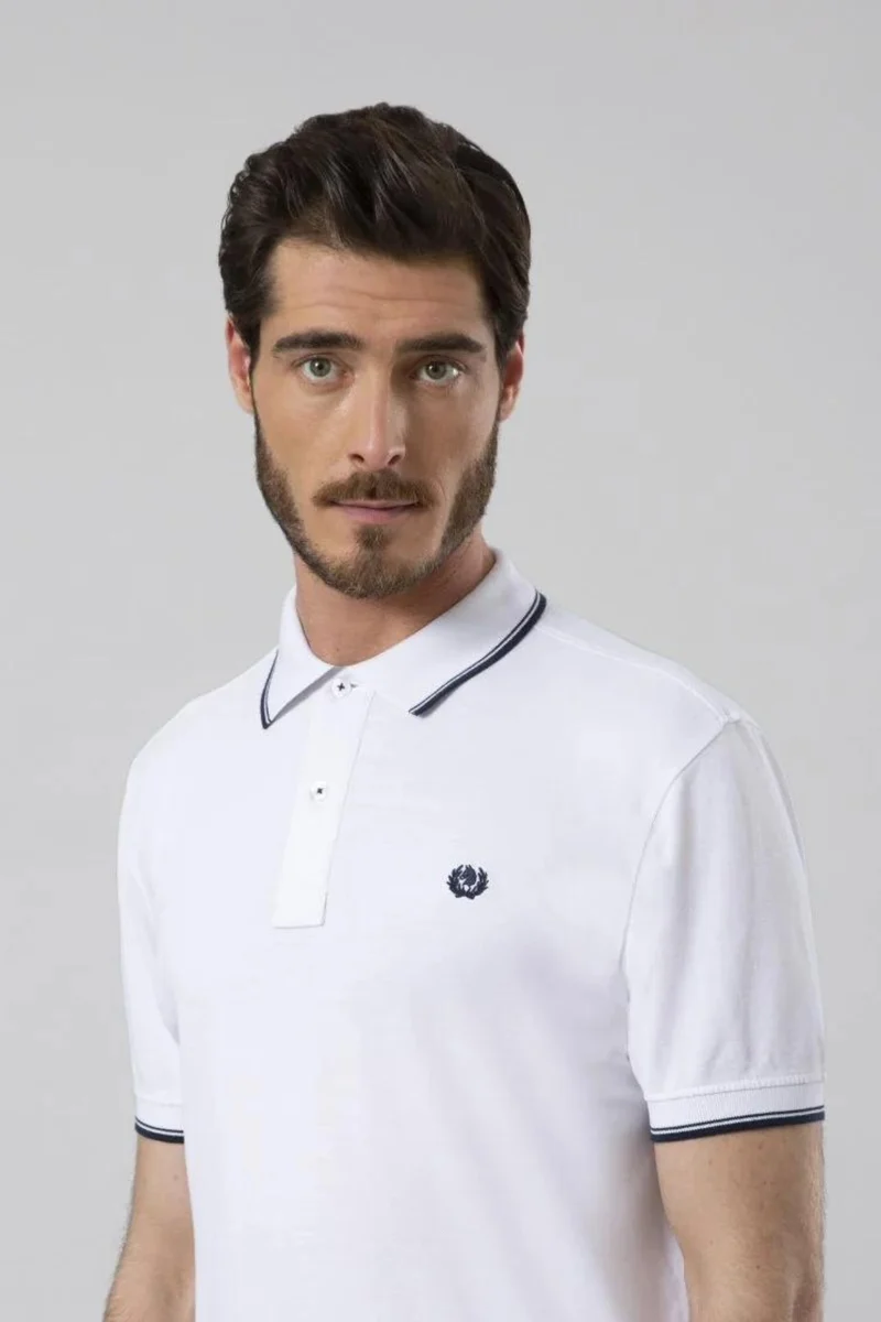 Polo in piquet con contrasto