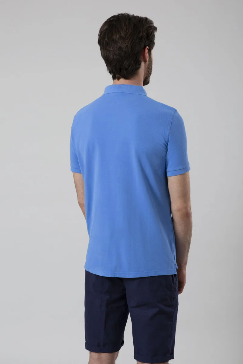 Polo in cotone tinto capo