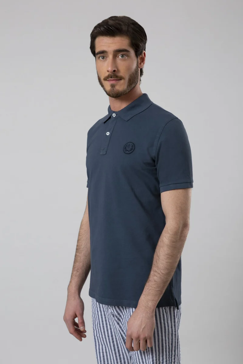 Polo in cotone tinto capo