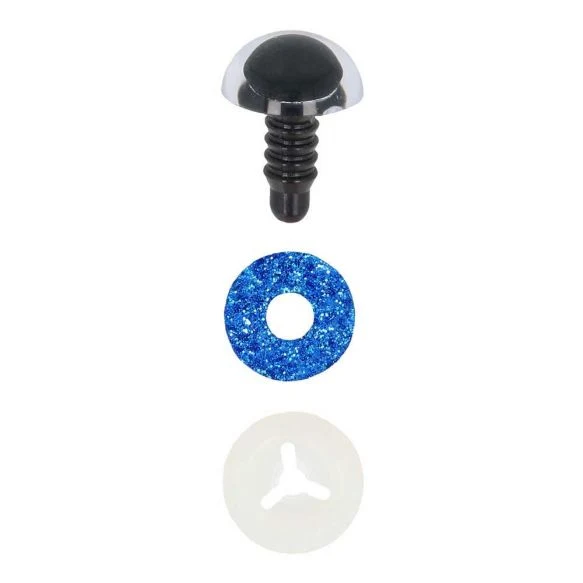 Opry Glitter occhi di animale bicolore 18mm, blu