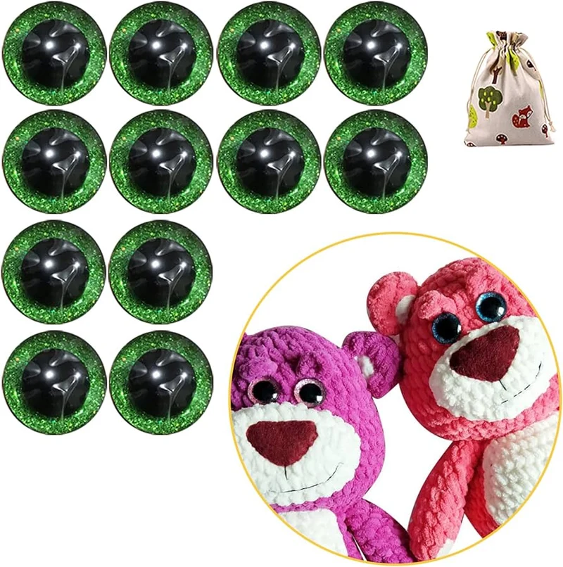 Opry Glitter occhi di animale bicolore 18mm, verde