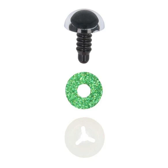 Opry Glitter occhi di animale bicolore 18mm, verde